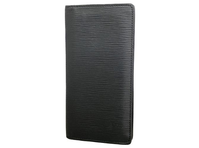 Cartera Larga Brazza de Cuero Epi Louis Vuitton Negro