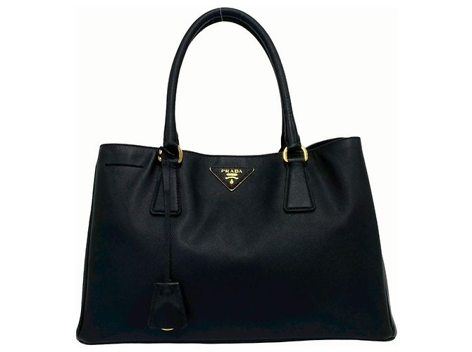 Sac à main en cuir Saffiano avec logo triangle Galleria de Prada