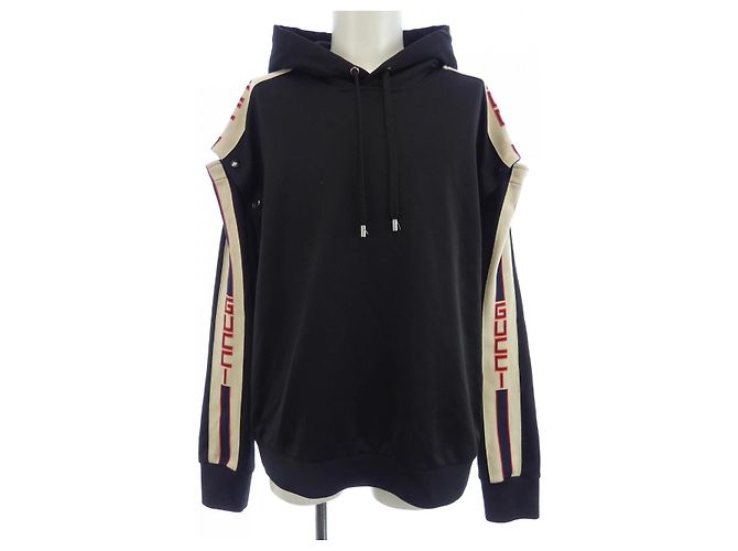 Gucci Baumwoll-Kapuzenpullover Schwarz Beige 