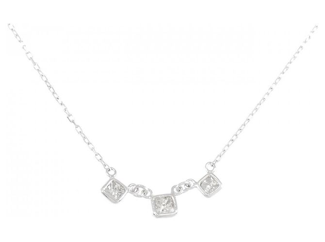 Autre Marque K18WG Diamant-Halskette Silber