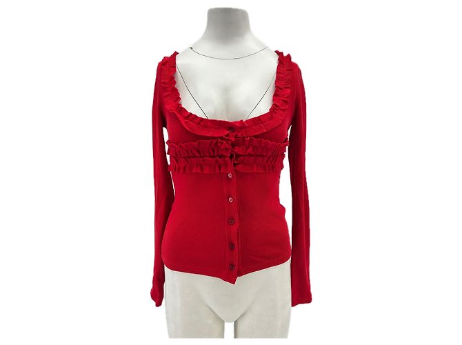 Autre Marque Cárdigan de algodón rojo DAMSON MADDER Roja