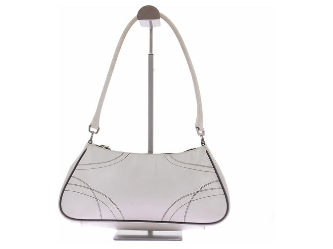 Bolsa hobo Prada de couro branco
