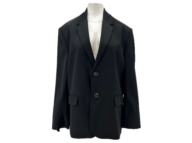 Autre Marque BOUGUESSA Black Wool Blazer