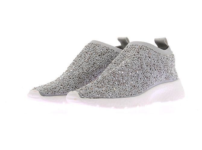 Fred Strass Sneaker Silber mit Gummisohlen 37