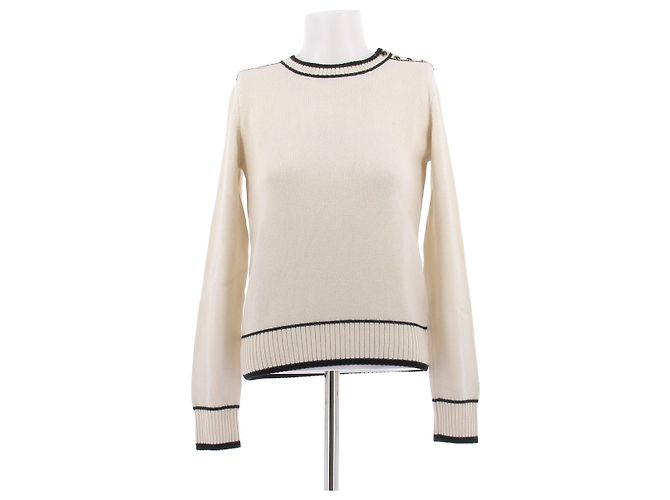 Vanessa Seward Weißer und schwarzer Pullover aus Wolle