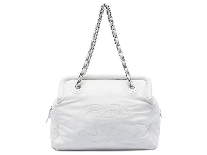 Bolso Tote de Marco de Cordero Blanco CC de Chanel