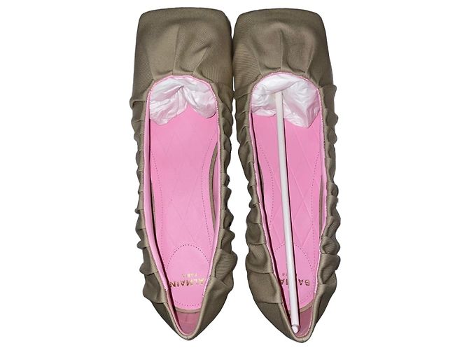 Ballerine Balmain in tela beige