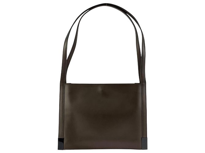 Gucci Metallic Brown Leather Shoulder Tote Bag
