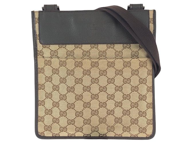 Bolsa de Ombro em Lona GG e Couro Gucci