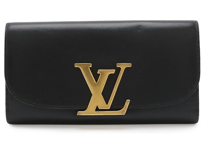 Cartera de cuero Vivienne Louis Vuitton Negra Negro