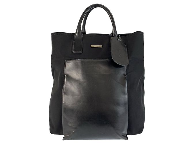 Gucci Nylon/Leather Tote Bag Black