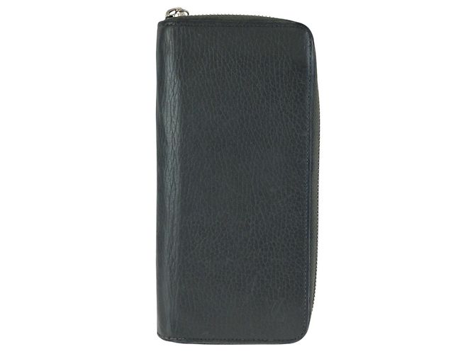 Louis Vuitton Leather Zippy Wallet Vertical Black