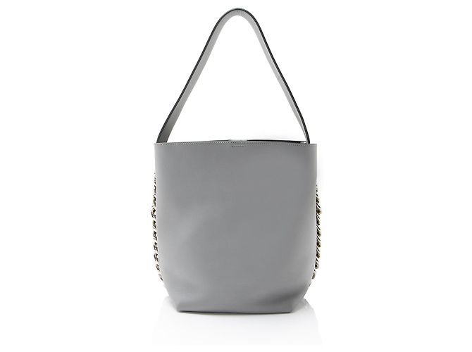 Borsa a secchiello in pelle Infinity con catena Givenchy Grigio 
