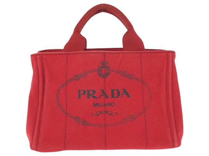 Prada Canapa Canvas Tote Bag Rot