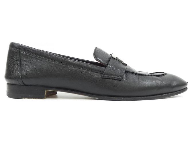 Hermès Hermes Lederschuhe Schwarz