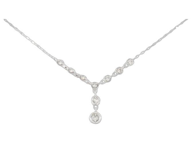 Autre Marque Collar de diamantes en oro blanco Au750 Plata