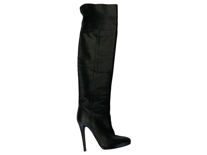 Botas de Cuero Sobre la Rodilla Negras Jimmy Choo Negro