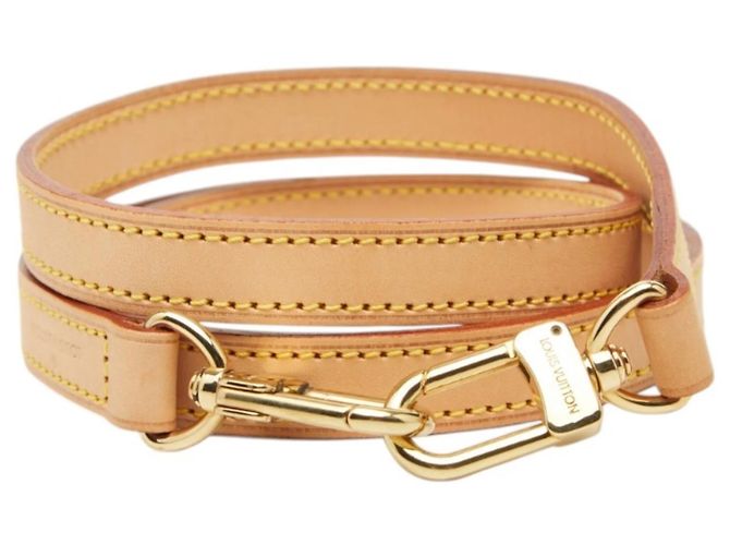 Correa de hombro de cuero beige Louis Vuitton
