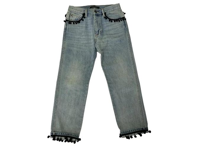 Jeans Marc Jacobs in Cotone Blu con Pompon