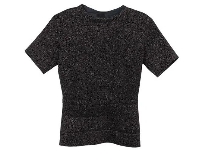 Marc Jacobs Top Graues Metallisches Woll Lurex M Anthrazitgrau