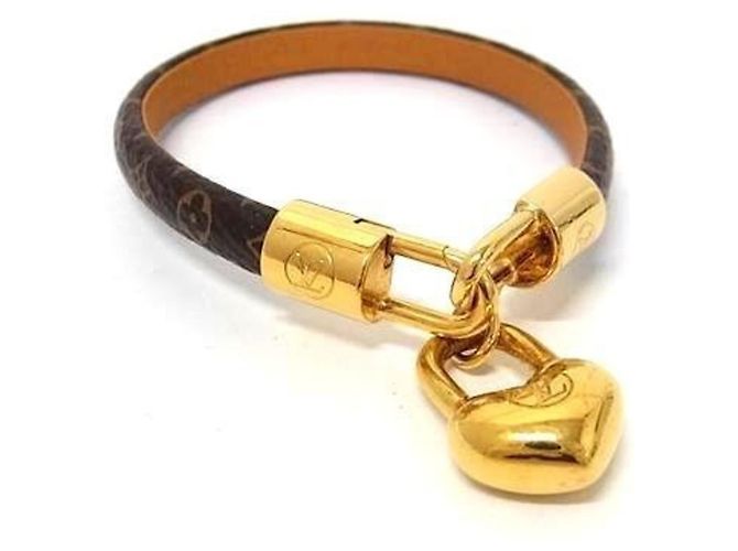 Pulsera Charm Louis Vuitton Castaño Dorado Monograma