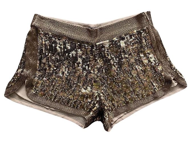 French Connection Sequin Shorts Golden