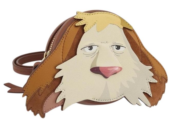 LOEWE - Bolsa Hin de couro marrom do Castelo Móvel de Howl de Studio Ghibli Auth 158609SM Dourado
