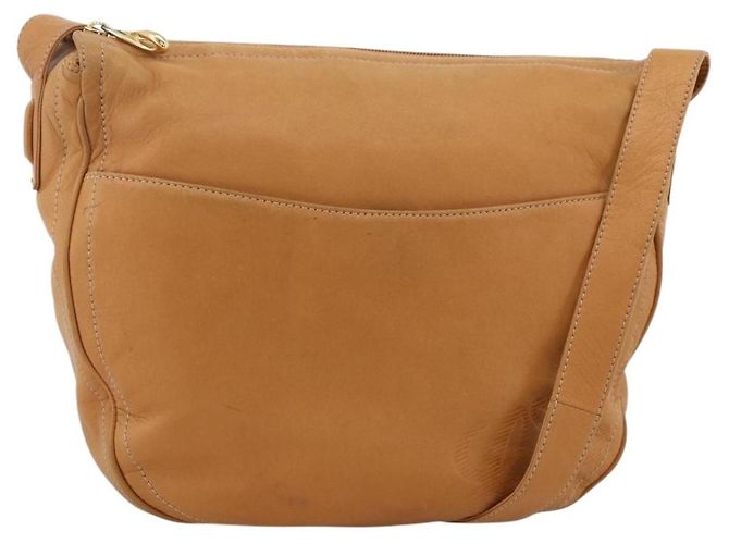 LOEWE Borsa a Spalla Anagram Pelle Beige Oro Auth ka3682 D'oro
