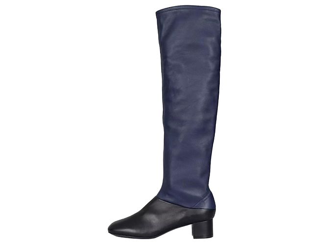 Céline NWB Celine Blue & Black Leather Boots - Size 39.5 Pre-owned