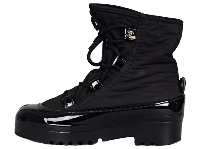 Schwarze Schnürstiefel von Chanel - Größe 37 Gebraucht