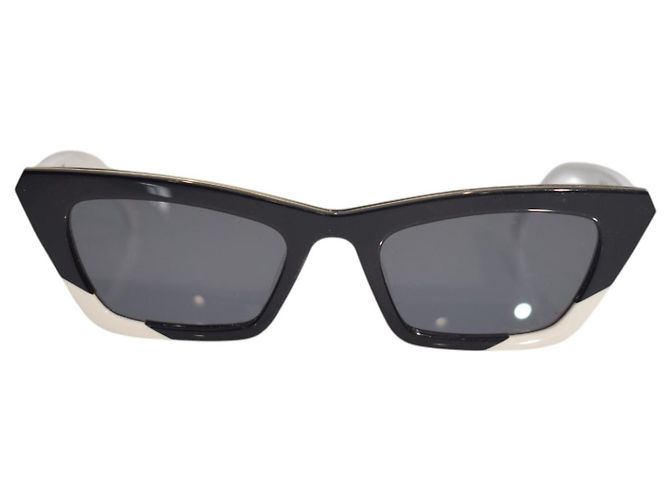 Autre Marque Gafas de sol estrechas estilo gato Y2K Oscar x Frank FAE Negro Blanco Marco Angular Multicolor