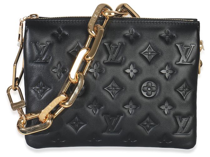 Coussin BB in agnello goffrato Monogram nero Louis Vuitton
