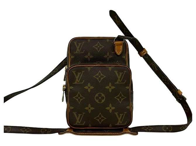 Sac à épaule en cuir Monogram Mini Amazon vintage Louis Vuitton Marron