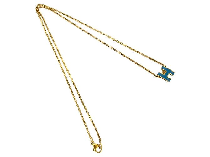 Hermès Collana Hermes Mini Pop H GP Blu D'oro 