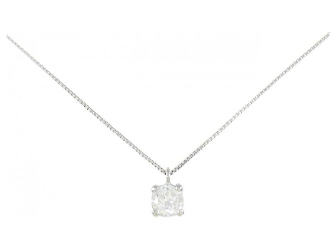 Autre Marque Platin-Diamant-Halskette Pt900/Pt850 Silber
