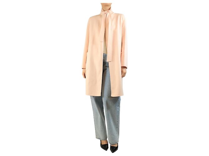 Max Mara Blush pink angora blend coat - size UK 10