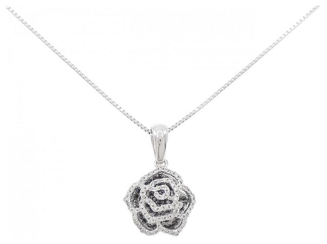 Autre Marque Collar de diamante en oro blanco Au750 Plata