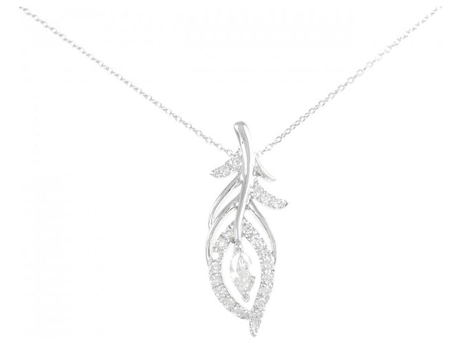 Autre Marque Platin-Diamant-Halskette Silber