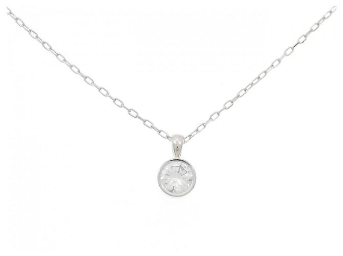 Autre Marque Diamant-Halskette Pt900 Pt850 Silber