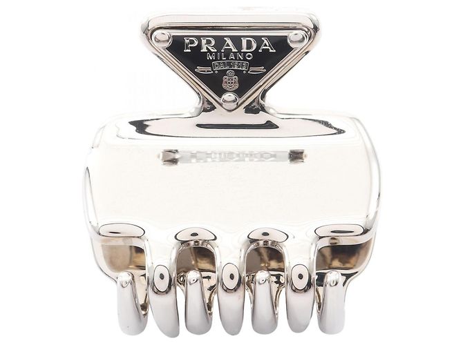 Clip para el cabello de acero inoxidable Prada Plata