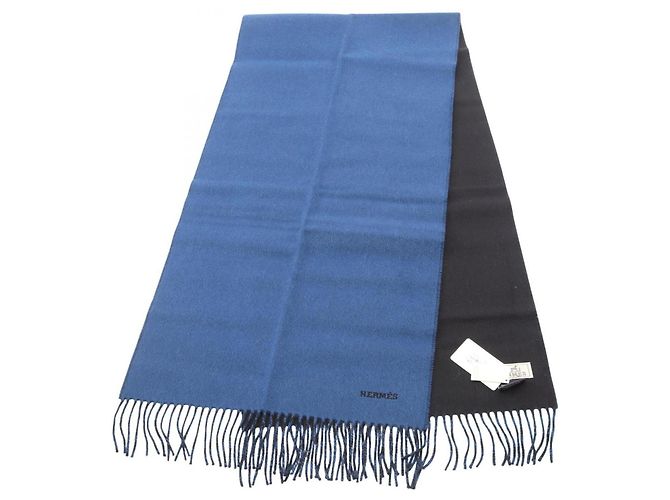 Hermès Sciarpa in cashmere Recto Verso per uomini, blu