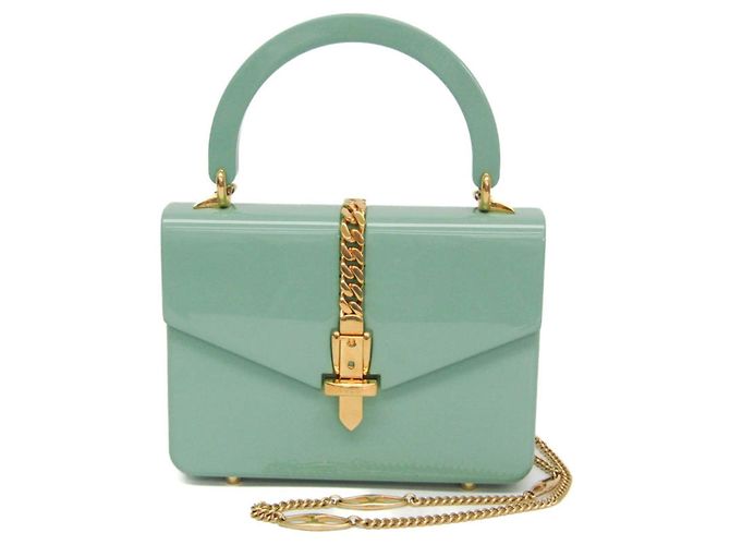 Gucci Sylvie 1969 Acryl Mini-Handtasche Hellgrün