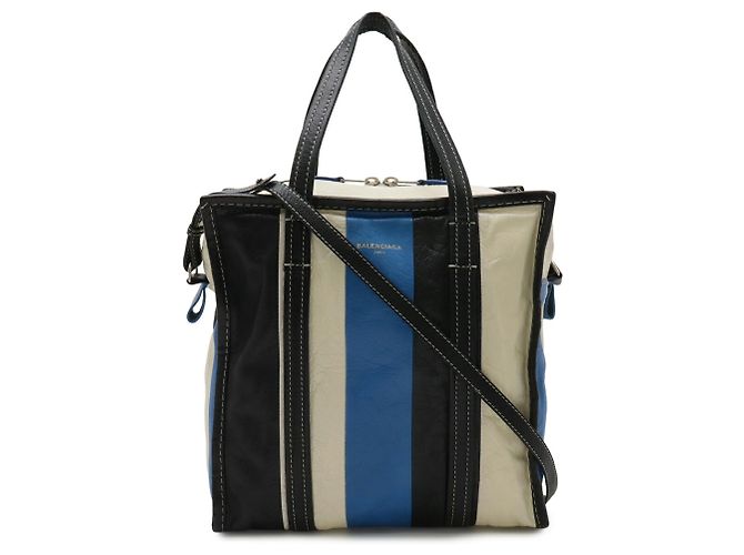 Bolsa Tote Bazaar Shopper da Balenciaga Marrom Branco Bege Laranja