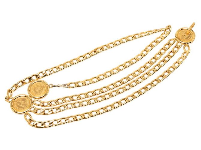 Cambon Cintura a tripla catena placcata oro Chanel D'oro