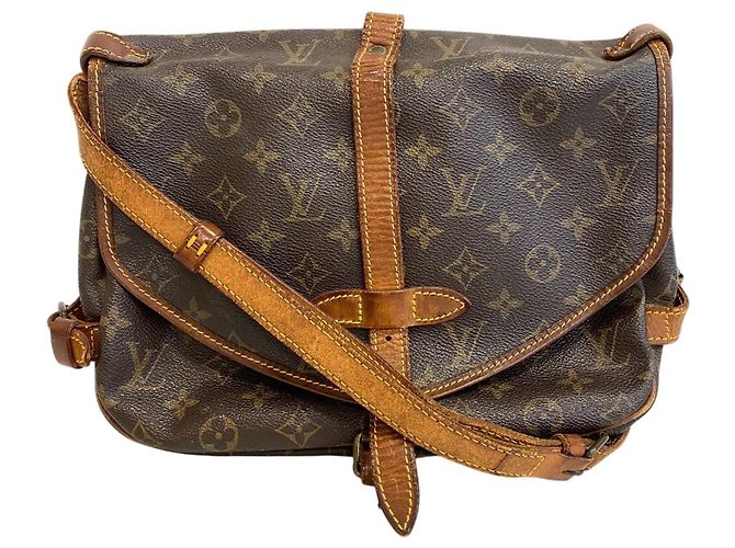 Borsa a Spalla Saumur 30 Monogram Louis Vuitton Marrone