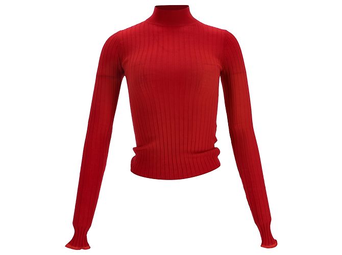 Rippstrickpullover aus roter Wolle von Acne Studios