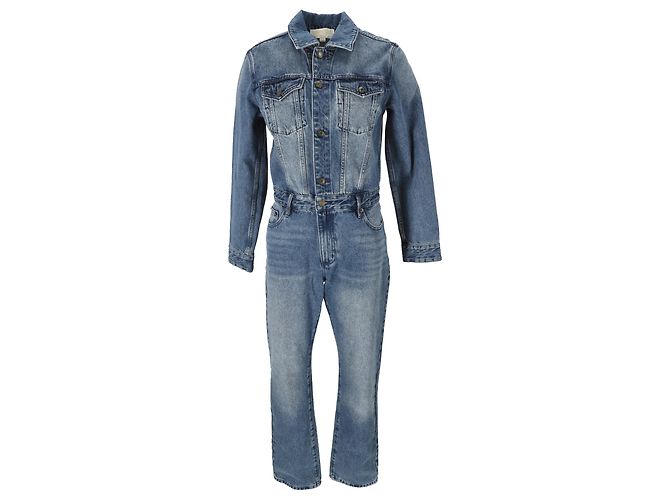 Macacão de denim de manga longa Michael Michael Kors em algodão azul