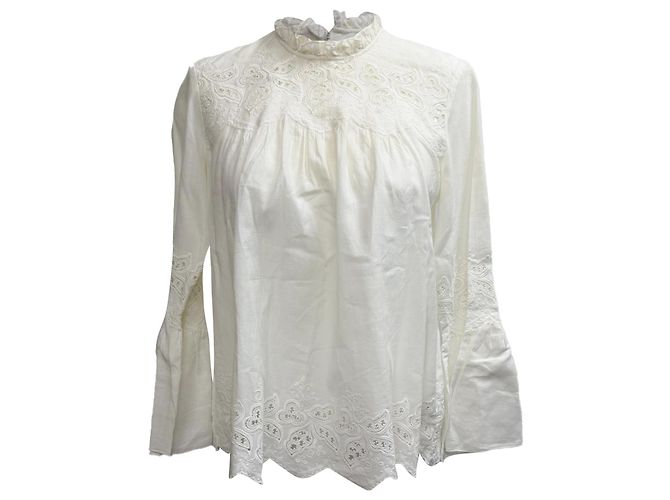 Blusa Halsey Ulla Johnson en algodón blanco Crudo
