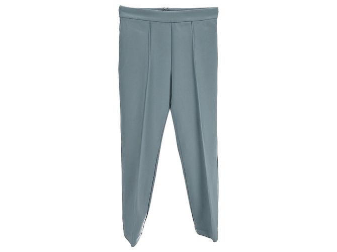 Staud gerade Hosen aus blauer Viskose