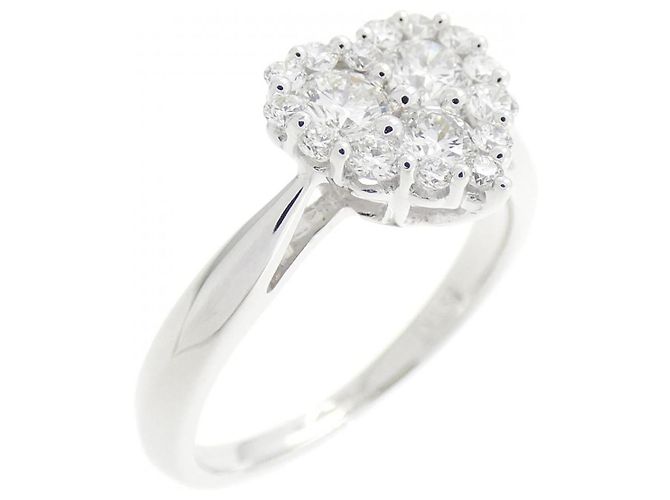 Autre Marque Ponte Vecchio K18 Weißgold-Diamantring Silber